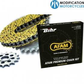 Kit chaîne AFAM 525 type XSR900 pour préparation et performance moto Vintage