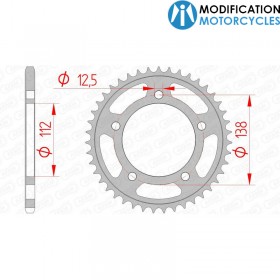 Couronne 38 dents acier pas 520 type 10627 Honda X-ADV AF