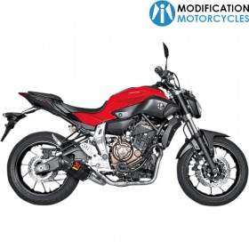 Ligne d'échappement complète Racing Acier inoxydable et Carbone pour préparation moto Vintage