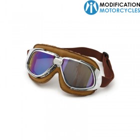 Lunettes moto vintage Classic Goggle lentilles violettes pour moto Vintage