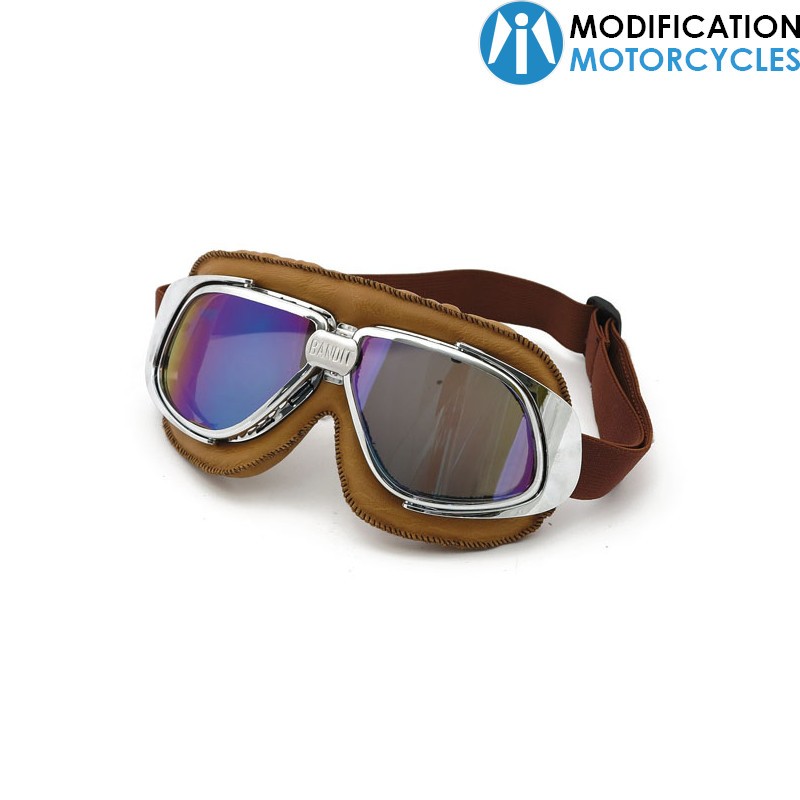 Lunettes moto vintage Classic Goggle lentilles violettes pour moto Vintage