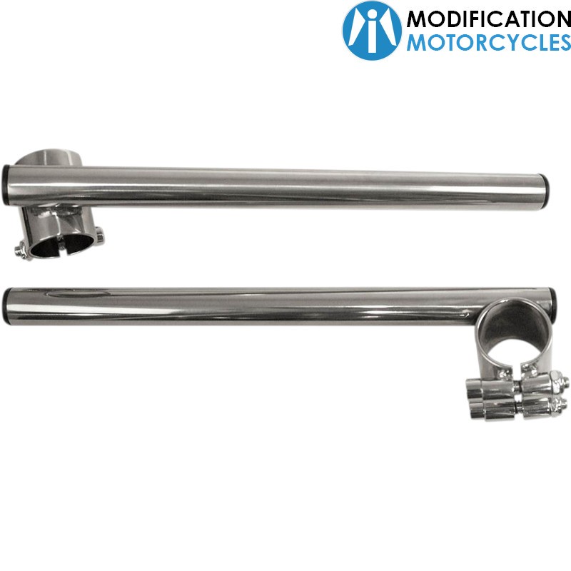 Guidons bracelets clip-on acier chrome Vintage