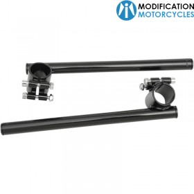 Guidons bracelets clip-on acier noir Vintage