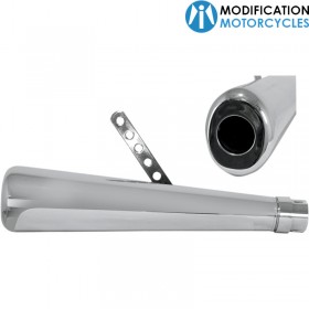 Silencieux Roadhawk '50s Oval Megaphone chromé pour moto Vintage