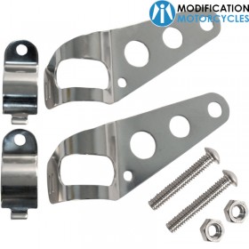 Supports de phare chrome 35-42mm pour moto Vintage