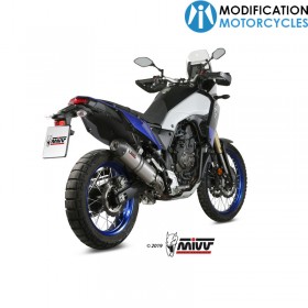 Silencieux Oval Titane avec embout carbone Yamaha Ténéré 700 ou T7 Mivv Exhausts