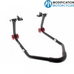 Béquille arrière BIHR démontable universelle noir avec tampons caoutchouc en "L"