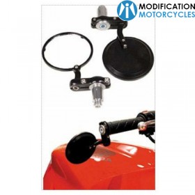 Rétroviseurs ronds noirs en bout de guidon Bihr