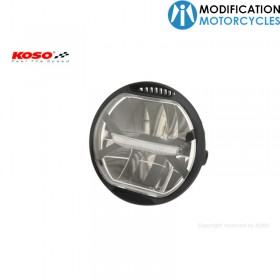 Phare LED Thunderbolt 170mm Koso pour Café Racer et Scrambler