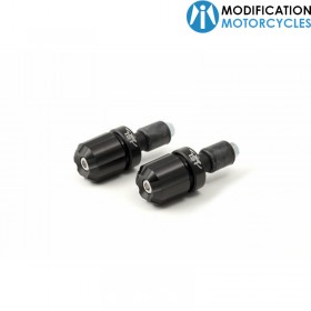 Embouts de guidon Dual Dise Noir/Noir pour moto Vintage LSL 135-D07MB