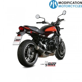 Silencieux MIVV GP Pro inox noir/casquette inox Kawasaki Z900RS pour moto Vintage