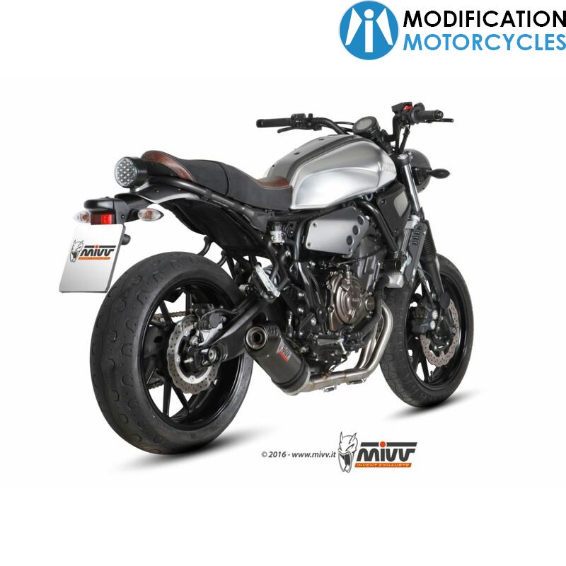 Ligne complète Oval inox silencieux carbone Yamaha XSR700 pour préparation et cutomisatimoto Vintage