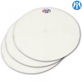 Plaques numéro UFO Oval blanc (set de 3) UFO Plast pour Café Racer et Scrambler