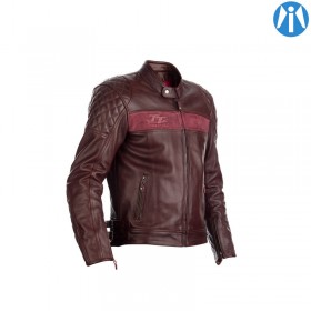 Blouson RST Brandish CE cuir rouge homme RST pour Café Racer et Scrambler