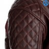 Blouson RST Brandish CE cuir rouge homme RST pour Café Racer et Scrambler