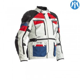 Veste RST Adventure-X CE textile Ice/Blue/Red homme RST pour Café Racer et Scrambler
