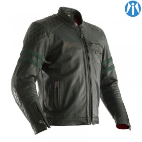 Veste RST Hillberry CE cuir Vert RST pour Café Racer et Scrambler