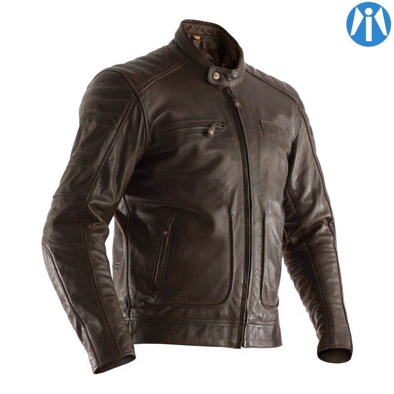Veste RST Roadster II cuir Marron RST pour Café Racer et Scrambler