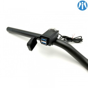 Prise USB double charge rapide 3.0A étanche multi-fixation pour moto Vintage
