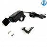 Prise USB double charge rapide 3.0A étanche multi-fixation pour moto Vintage