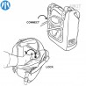 Sacoche latérale cuir suédé lanières cuir + support BMW K75 K100 Unit Garage U002MossGrey