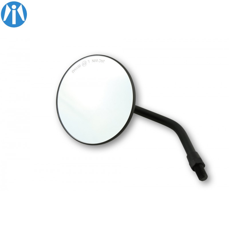 Rétroviseur vintage universel rond noir