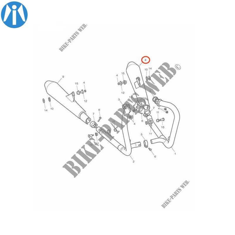 Silencieux origine Bonneville chrome et noir - droit