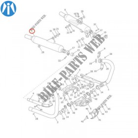 Silencieux origine Bonneville T120 chrome et noir - droit