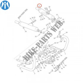 Silencieux origine Bonneville T120 chrome et noir - gauche