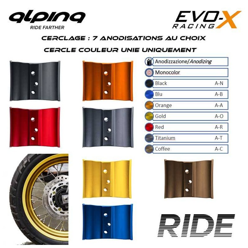 Jante arriere Supermotard tubeless 5 x 17 Alpina HUSABERG Pack Ride