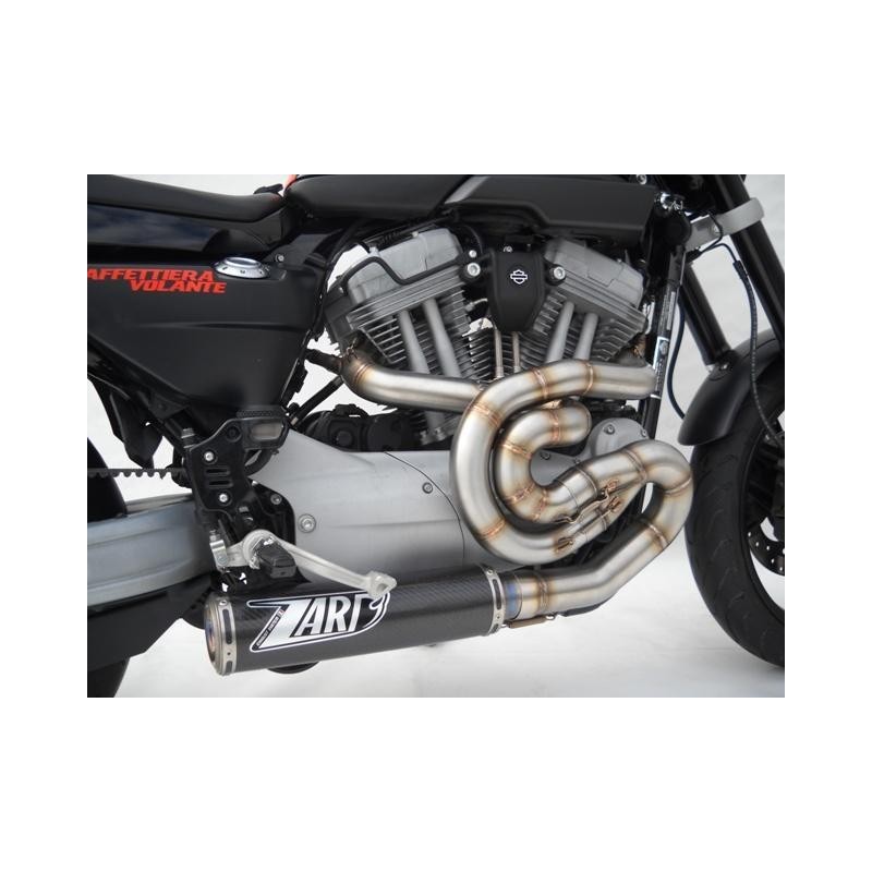 Ligne d'échappement complète inox carbone racing harley davidson xr 1200 Zard