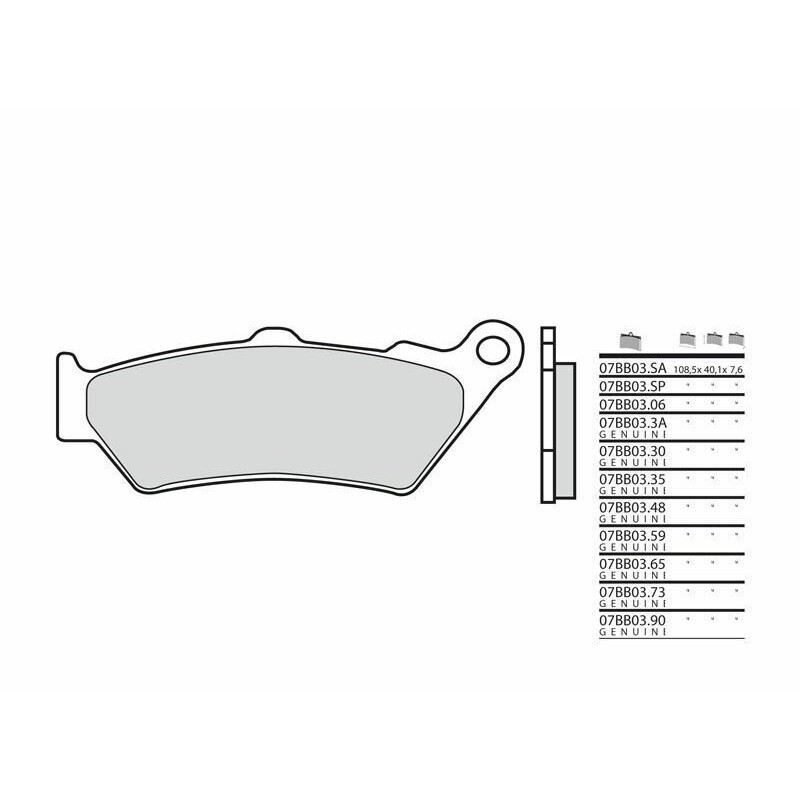 Plaquettes de freins AV pour Ducati GT1000, Sport 1000 et Paul Smart