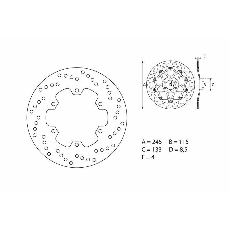 Disque de frein arrière Brembo pour Scrambler Disque de frein arrière Brembo pour Scrambler