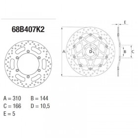 Disque de frein AV fixe Triumph Bonneville T100