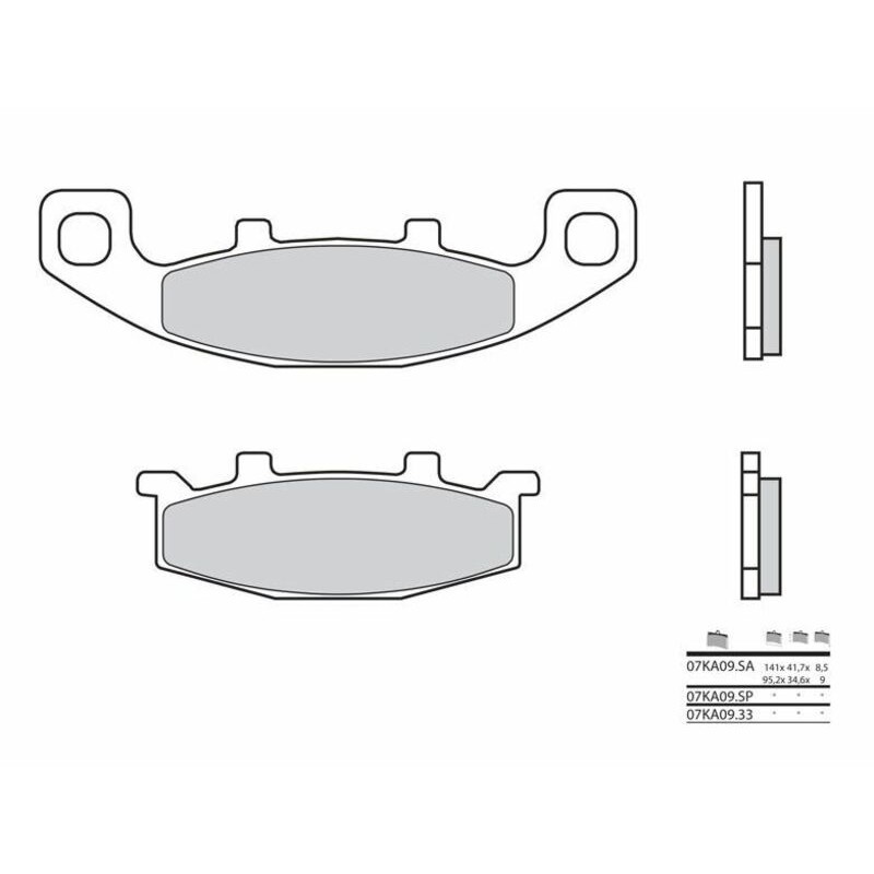 Plaquettes de frein Arrière Brembo 07KA09SP pour Kawasaki Zephyr 750 et 1100