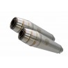 Pot GPR Exhaust Yamaha FZR 600 1990/93 double échappements Homologué universel sans tube de liaison Deeptone Inox café Racer