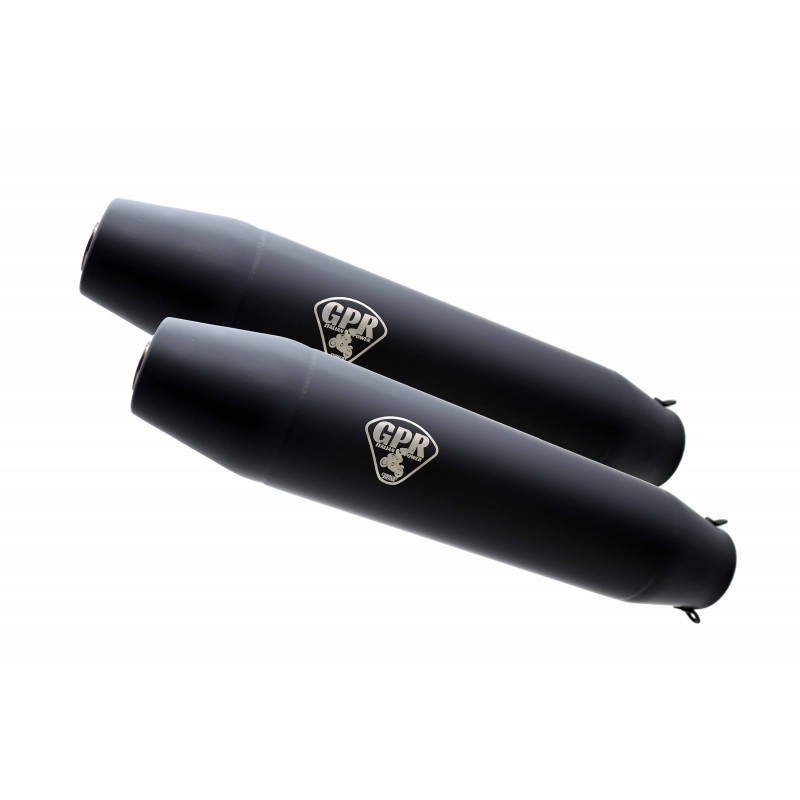 Pot GPR Exhaust Yamaha TT 600 1983/97 double échappements Homologué universel sans tube de liaison Deeptone Black café Racer