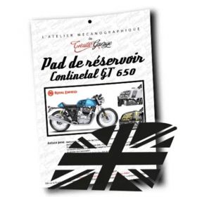 Pads stickers de réservoir noir satin Union Jack Royal Enfield Continental GT image 1
