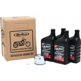 High Performance 4 Qt SAE50 Oil Change Kit Short Chrome Oil Filter