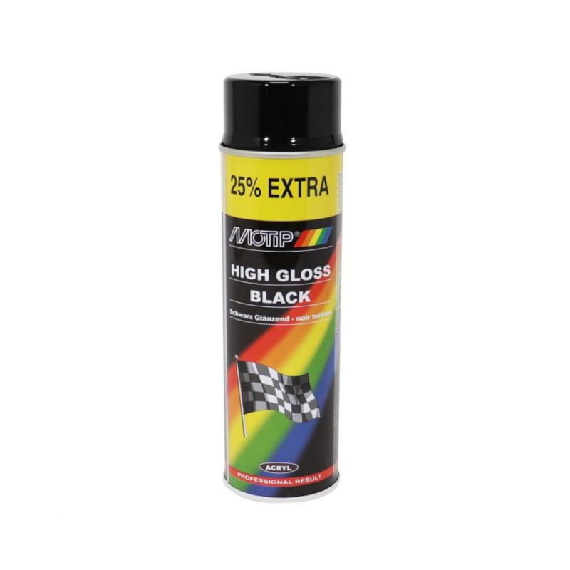 Bombe peinture 500ml noir brillant Motip | Modif Moto