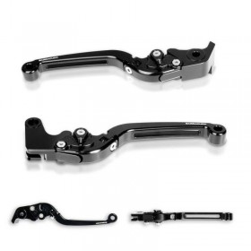 Kit leviers de frein et d'embrayage & insert argent Barracuda pour Ducati 1