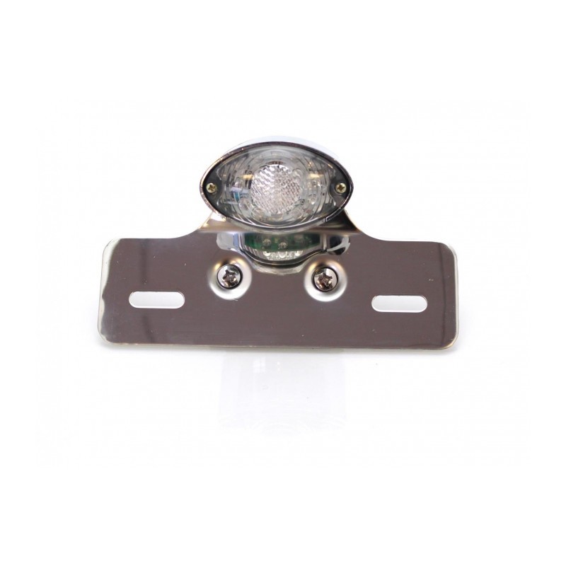 Feu arrière avec support de plaque V Parts chrome ogive universel
