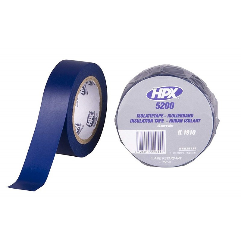 Ruban adhésif isolant HPX bleu 19mm x 10m Ruban adhésif isolant HPX bleu 19mm x 10m