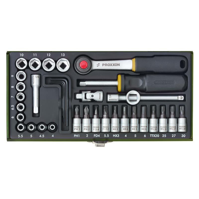 Coffret de clés à douille 1/4" 36 pièces Proxxon Tools
