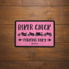 Plaque Métallqiue Garage: BIKER CHICK OXFORD