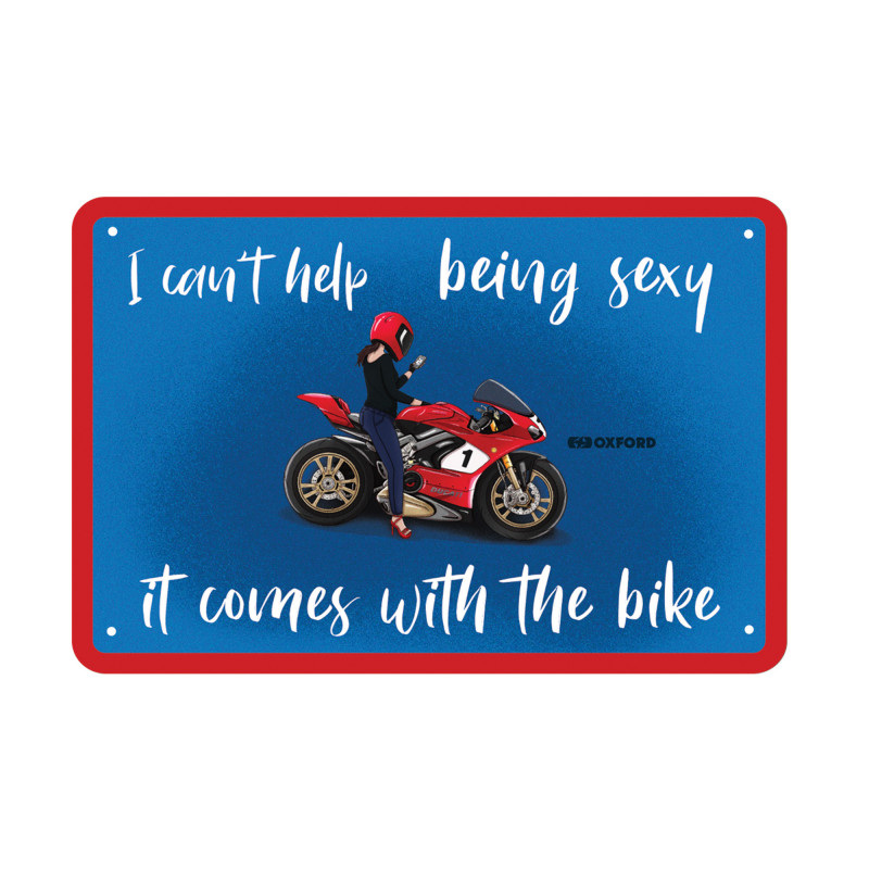 Plaque Métallqiue Garage: IT COMES WITH THE BIKE OXFORD