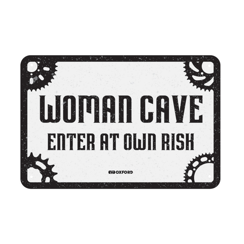 Plaque Métallqiue Garage: WOMAN CAVE OXFORD