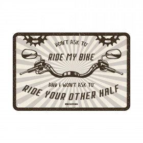Plaque Métallqiue Garage: DON'T ASK TO RIDE MY BIKE OXFORD