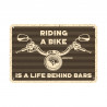 Plaque Métallqiue Garage: RIDING A BIKE OXFORD