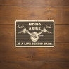 Plaque Métallqiue Garage: RIDING A BIKE OXFORD